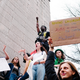 Young adults at the March 15 climate strike in New York.